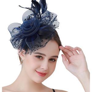 Women Fascinators-hat With Feathers - Vintage Tea-party-hat 20s Flower Mesh😄